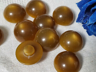 Lot 10 boutons vintage marron demi sphère à pied diamètre 1,7 cm ref 5211