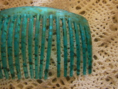 Ancien long peigne vintage bleu  aqua bulle hair combs 10,5 cm T2