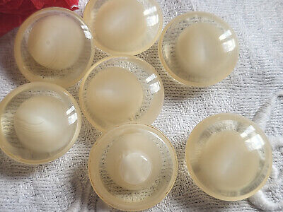 Lot 7 boutons vintage crème transparent demi sphère pied 1,9 cm  ref 861