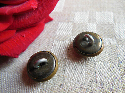 Duo petits boutons anciens en métal travaillé collection diamètre 1,4 cm  D5B