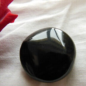 Bouton ancien en celluloïd noir collection pied métal diamètre 2,7 cm G14F