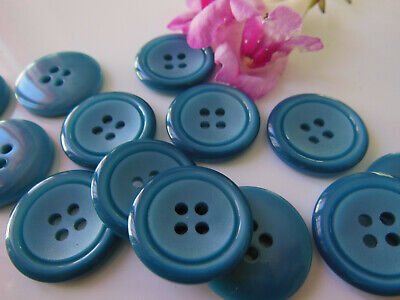 Lot 10 boutons vintage bleu  4 trous diamètre 2,1 cm ref 2474