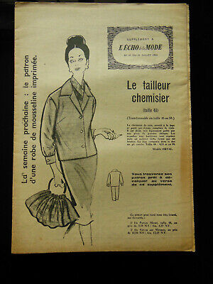 Patron ancien écho de la mode 1960 tailleur chemisier  Taille 48