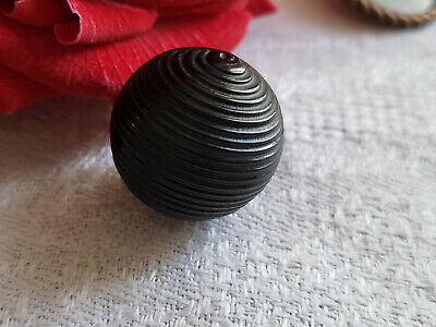 Bouton ancien boule spirale noire collection 1,8 cm D15R