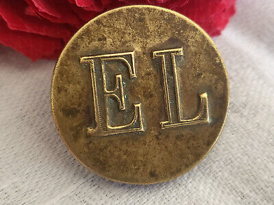 gros bouton ancien livrée monogramme chiffré EL Renault 2,8 cm G15I