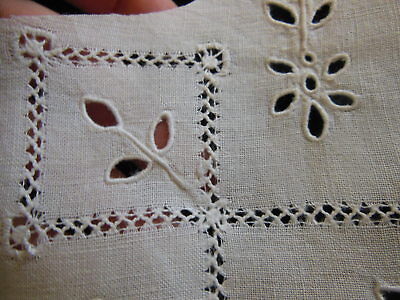 Broderie ancienne jour tiré fleur pour création couture récup patchwork T4-21