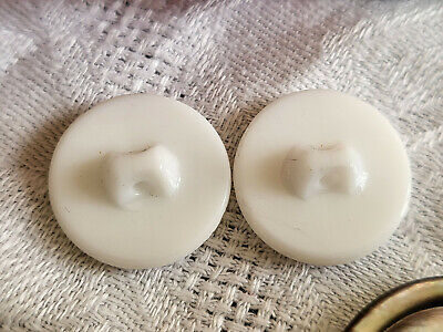 Duo boutons anciens en verre mordoré rose blanc  1,7 cm collection D18A