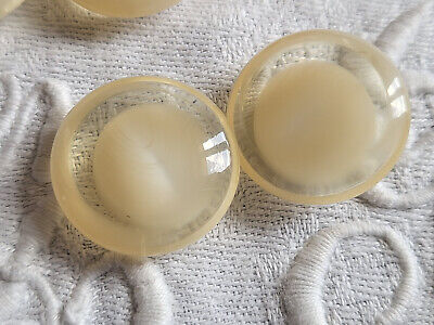 Lot 7 boutons vintage crème transparent demi sphère pied 1,9 cm  ref 861