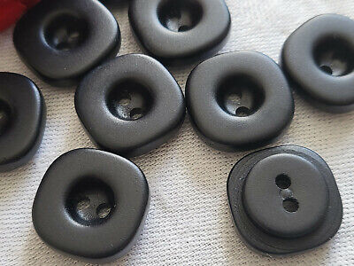 Lot 10 boutons vintage noir carré diamètre 1,5 cm ref 5291