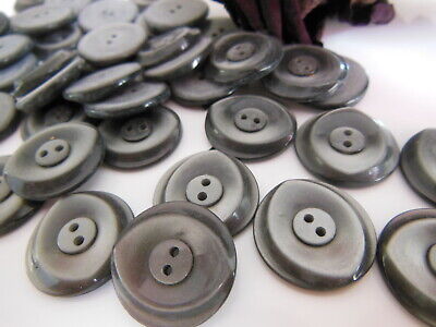 Lot 20 boutons vintage gris lumineux diamètre 1,8 cm ref 4394