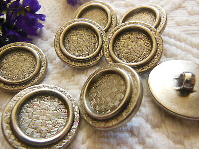 Lot 8 boutons vintage argenté a pied  fond effet damas 2,2 cm ref 272