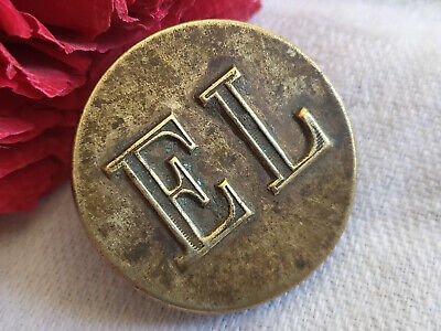 gros bouton ancien livrée monogramme chiffré EL Renault 2,8 cm G15I