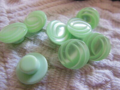 Lot 8 mignons boutons vert eau lumineux  pied diamètre 1,2 cm petit ref 206