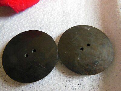 Duo gros boutons boutons anciens marron marbré vintage 3,6 cm D13R