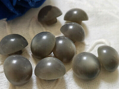 Lot 10 boutons vintage gris demi sphere à pied diamètre 1,3 cm ref 5193