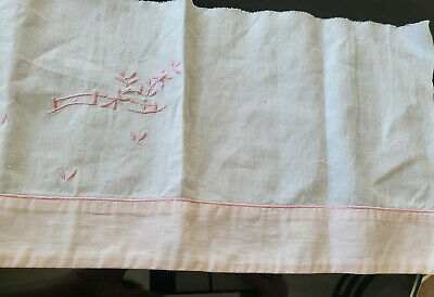 Broderie vintage grosse bas drap enfant récup rose application B3