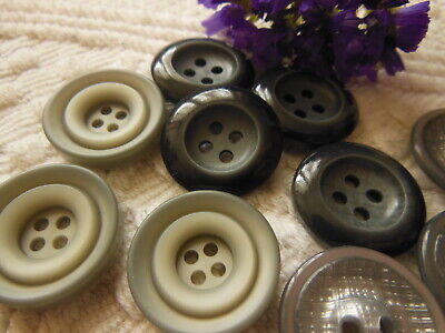 Panaché lot 10 boutons vintage tons Gris diamètre: 2,1 cm ref  526