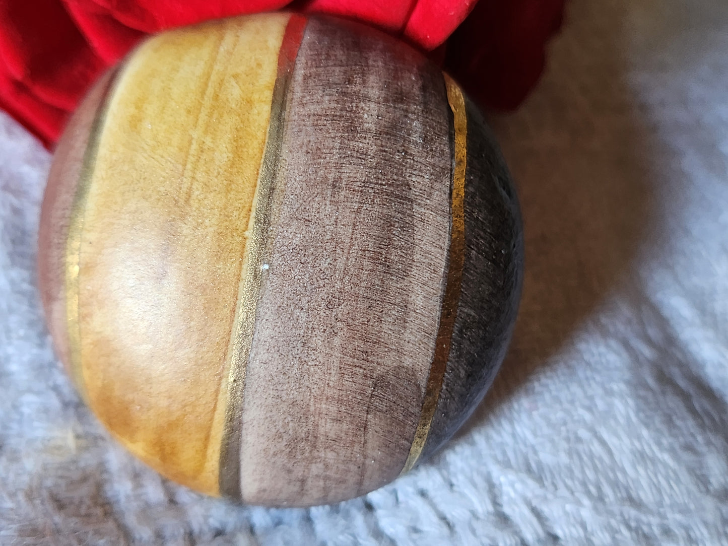 Enorme bouton vintage céramique parurier 3,2 cm pied marron D190