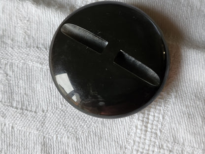 Enorme bouton vintage gris inclusion paillette superbe 4 cm ref 7080