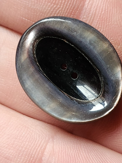 Collection bouton vintage en nacre bi matière ovale 2,5 cm sur 2 cm D18B