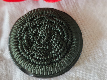 collection énorme bouton vintage vert passementerie pied plat 4 cm ref 5992