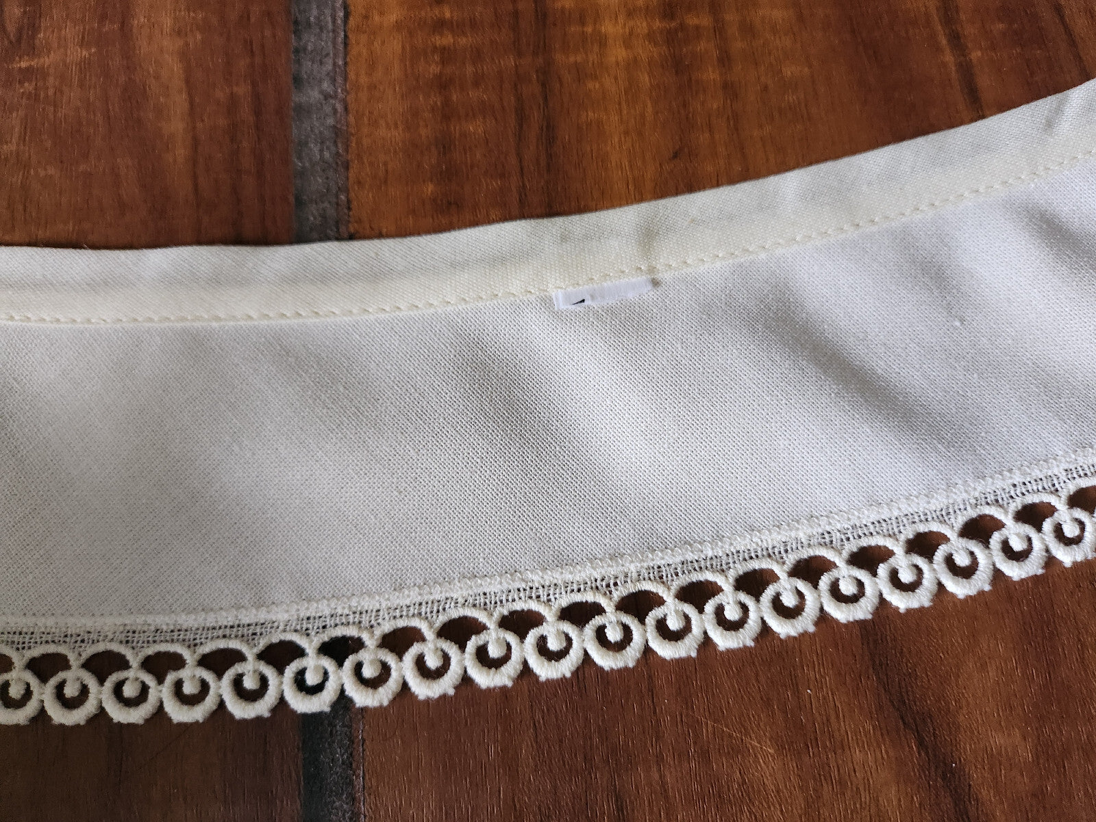 Ancien  col tissu satiné  dentelle  vintage  B1-72