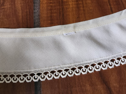 Ancien  col tissu satiné  dentelle  vintage  B1-72