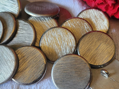 Lot 6 boutons vintage métal argenté strié pied 2,2  cm ref 3131