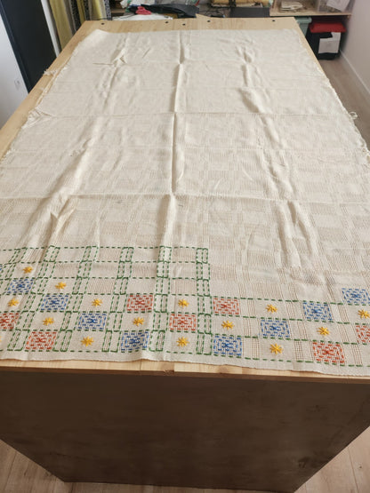 Grand ouvrage de dame ancien a terminer broderie 155 sur 92 cm B8