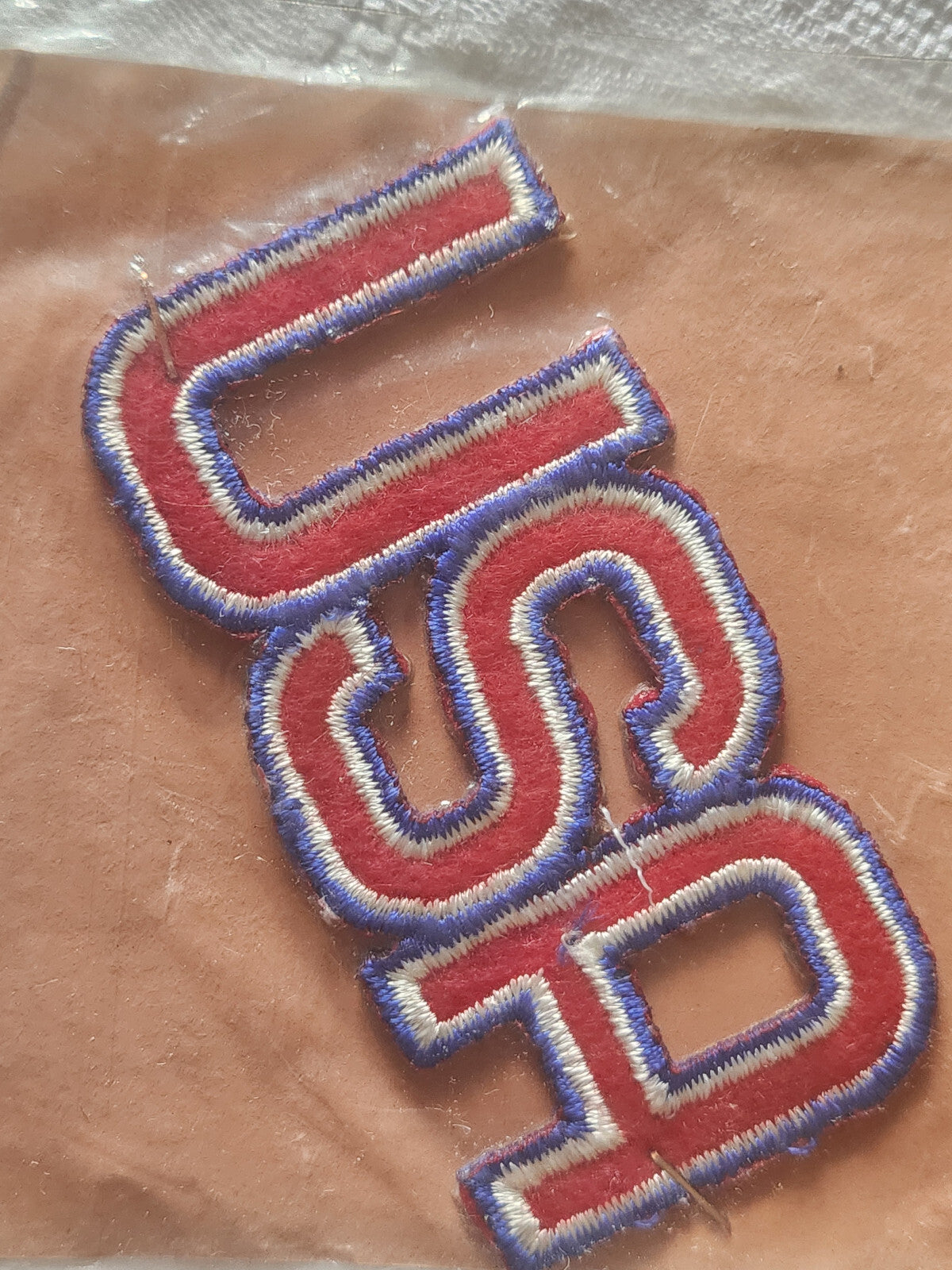 Ancien patch vintage thermocollant "USA" broderie customisation T14