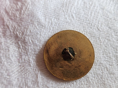 Bouton ancien en métal doré motif rose fleur collection 2 cm ref 5141