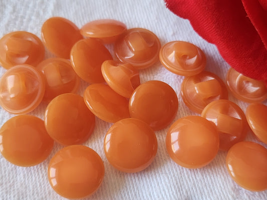 Lot 20 boutons vintage rorange lisse petits pied 1,2 cm ref 523