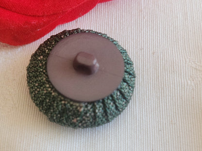 Collection gros  bouton vintage passementerie vert raphia 3 cm ou 30 mm G3T