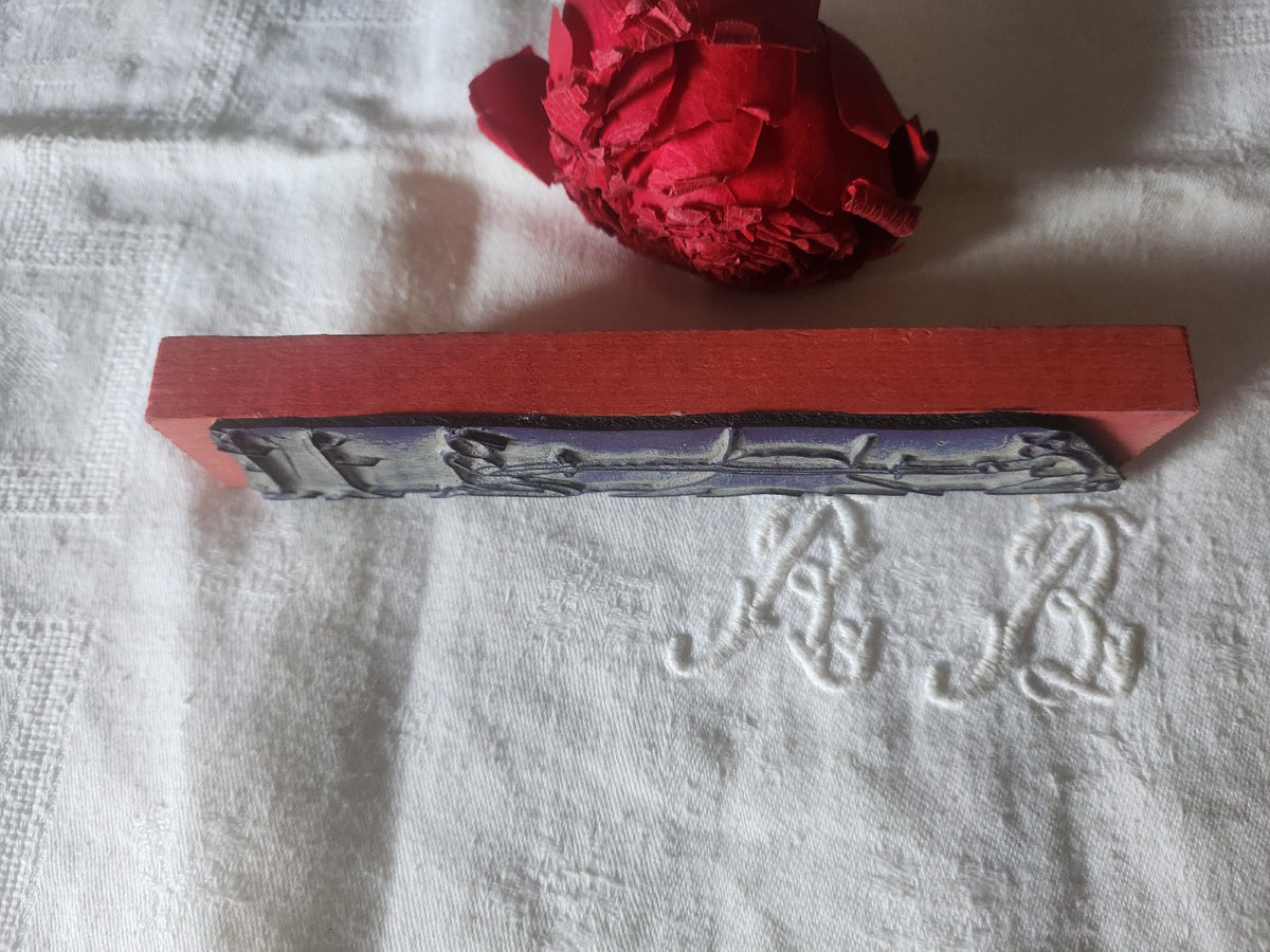 Tampon ancien frise idéale broderie bucheron scie collection 16  cm  n°42-2