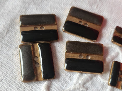 Lot 6 boutons vintage en métal tons marron 1,5 sur 1,8 et 1 sur 1,2 cm ref  387