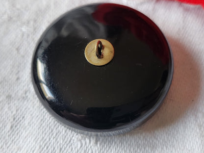 Collection gros  bouton vintage passementerie noir pied créateur 3,5 cm D13J