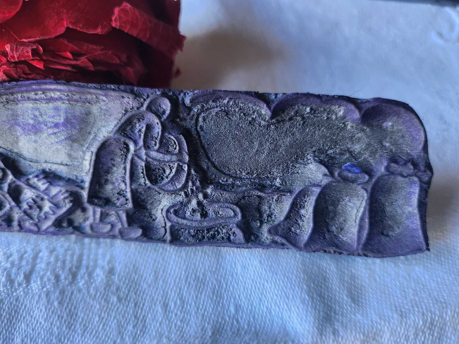 Tampon ancien sans support frise broderie collection travail au champs  n°31