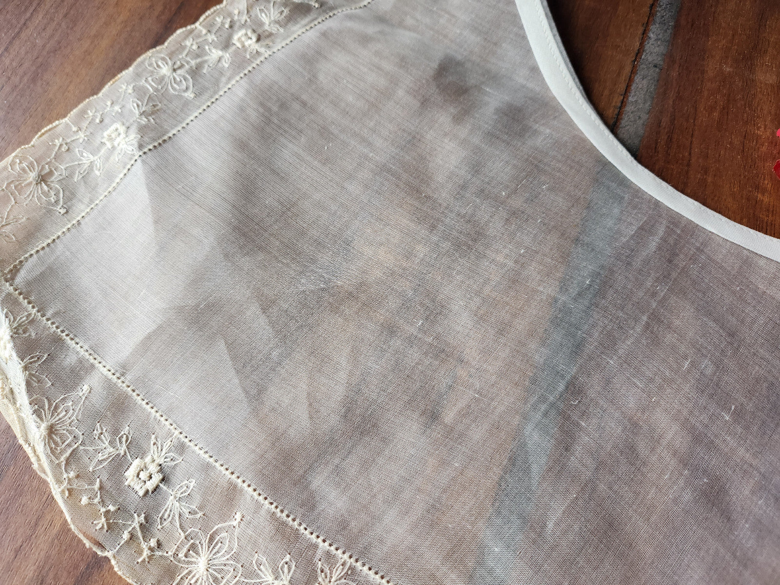 Joli col ancien etamine tissu fin amidonner grand adulte B1-7