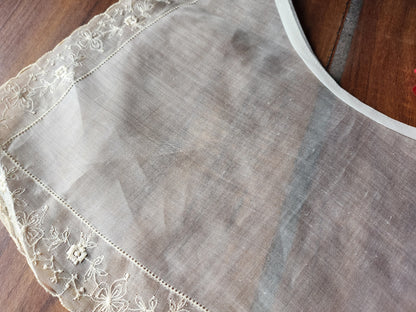 Joli col ancien etamine tissu fin amidonner grand adulte B1-7