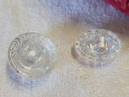 duo boutons anciens en verre mordoré 1,8 et 1,3 sur 1,8 cm G8H