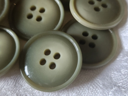 Lot 6  gros boutons vintage gris à trous lumineux classique  2,7 cm ref 5305