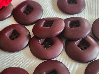 Lot 6 gros boutons vintage lie de vin/marron  2,9 cm 29 mm ref 6395 **