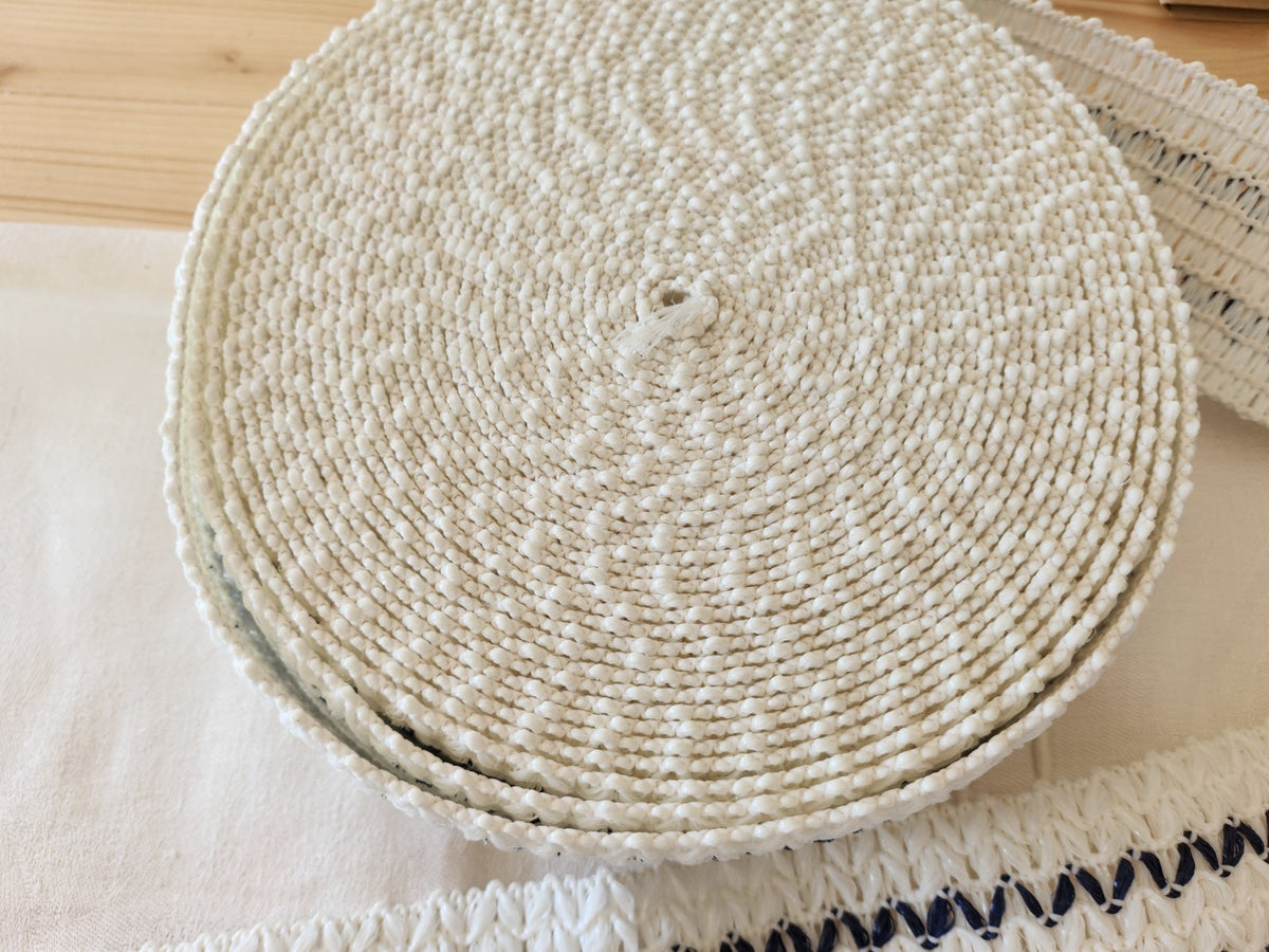 Rouleau large élastique galon vintage pour chapeau  13 mètres sur 6,1 cm B7