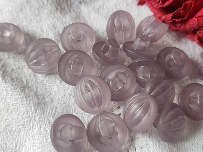 Lot 23 boutons vintage violet bord mat bombé pied 1,1 cm ref 2627