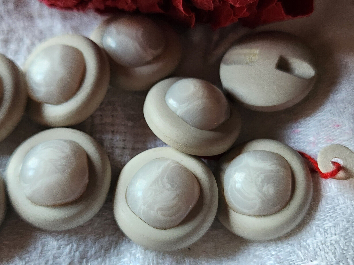 Lot 10  boutons vintage gris haut camaieu pied 1,7 cm ref 301