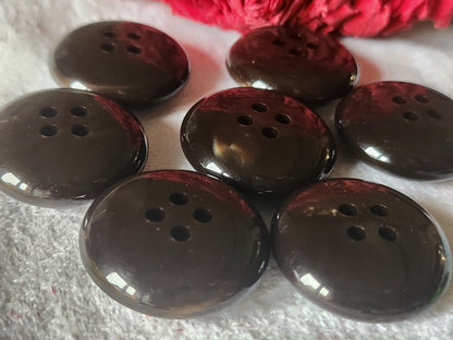 Lot 7 volumineux  boutons vintage marron superbe 2,6 cm ref 507