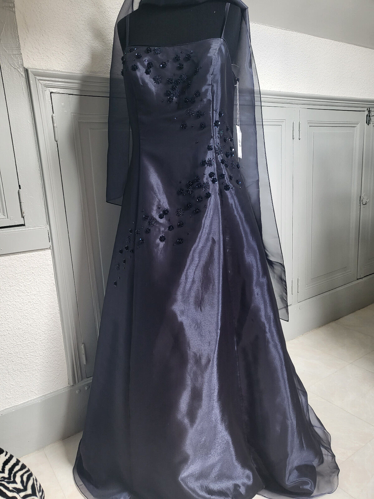 Robe neuve Asable bleu marine soirée longue demoiselle d honneur taille 36/38 ma