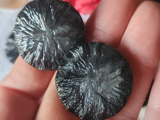 Lot 6 enormes boutons vintage gris pied texturé 3,1 cm ref 2364