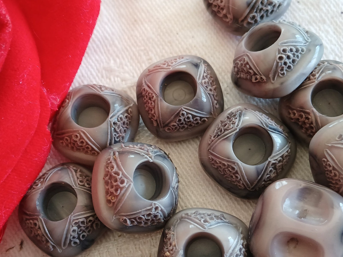 Lot 10 boutons vintage gris rose original 1,5 cm pied 15 mm ref 6490