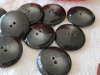 lot 6 gros boutons vintage gris trous 2,7 cm camaieu ref 5966